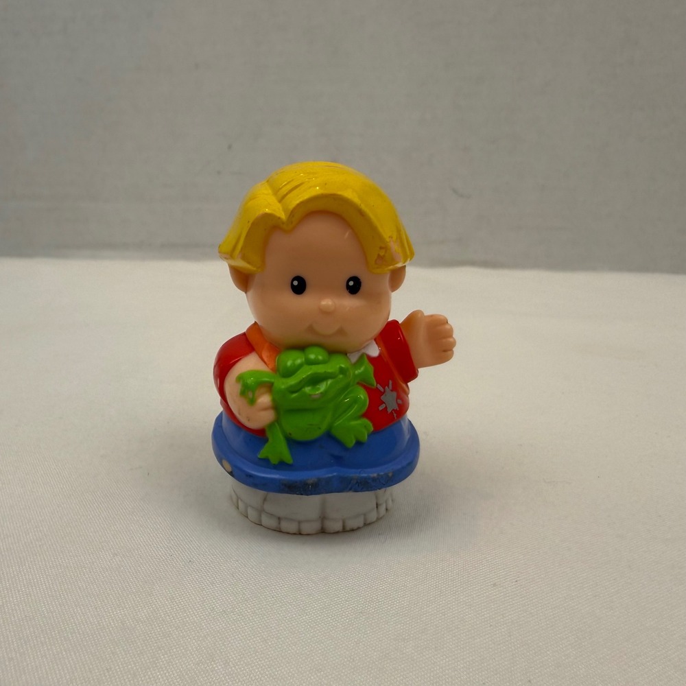 Fisher-Price Little People Eddie with Frog Vintage 1999 Mattel Figure Toy